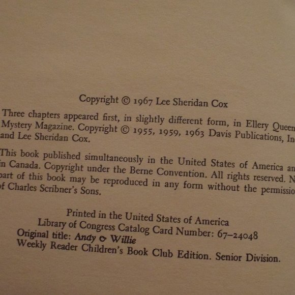 Vintage 1967 Andy and Willie Super Sleuths H/C Book by Lee Sheridan Cox - Picture 2 of 4